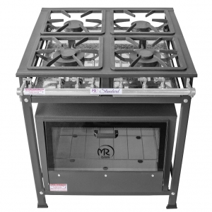 FOGÃO STANDARD – COM FORNO PORTA DE VIDRO - 4 BOCAS 2QS/2QD - 30X30 P5 - GRELHA DE FERRO FUNDIDO
