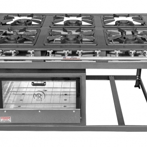 FOGÃO LUXO - 6 BOCAS - 3QD – 40X40 – P8 – COM FORNO PORTA DE VIDRO