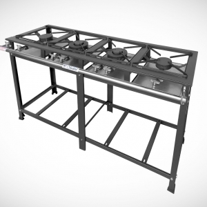 FOGÃO STANDARD - 4 BOCAS EM LINHA 2QS/2QD - 30X30 P5  GRELHA DE AÇO